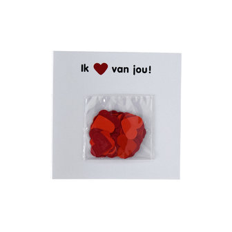 Confettikaart &quot;Ik hou van jou&quot;