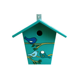 Chaletvogelhuisje met tekening Chaletvogelhuisje met tekening