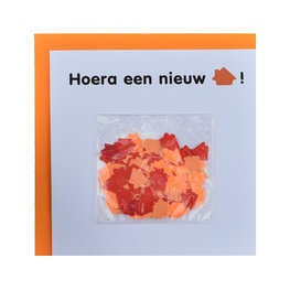 Confetti kaart hoera een nieuw huis