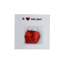 Confettikaart "Ik hou van jou"