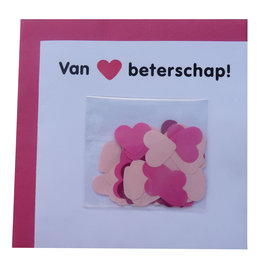 Confettikaart ''van harte beterschap''