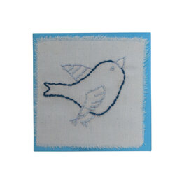 Geborduurde kaart op stof Geborduurde kaart op stof